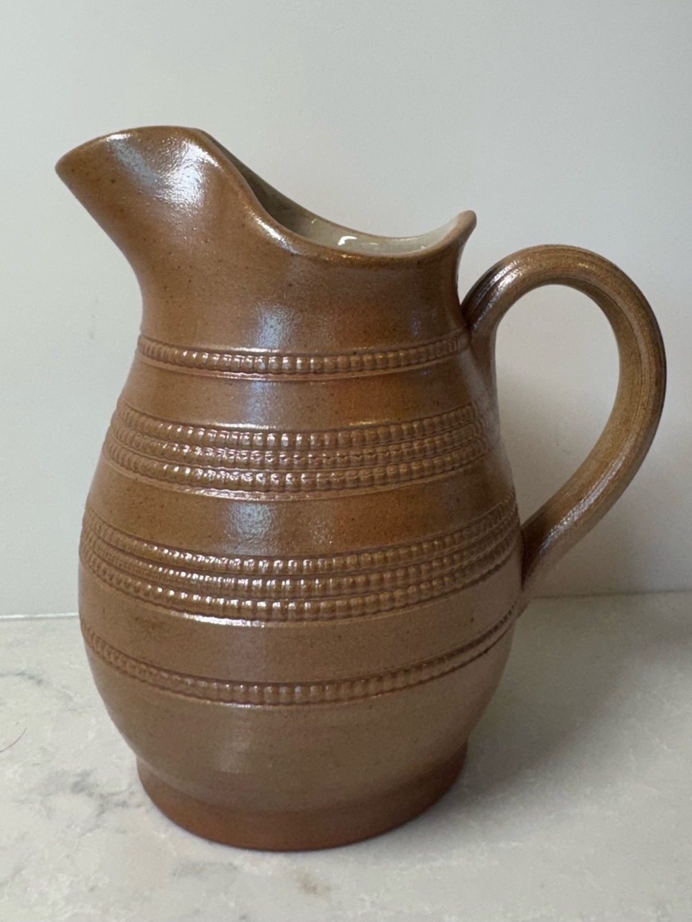 Vintage Grès de Bonny Salt-Glazed Stoneware Pitcher French